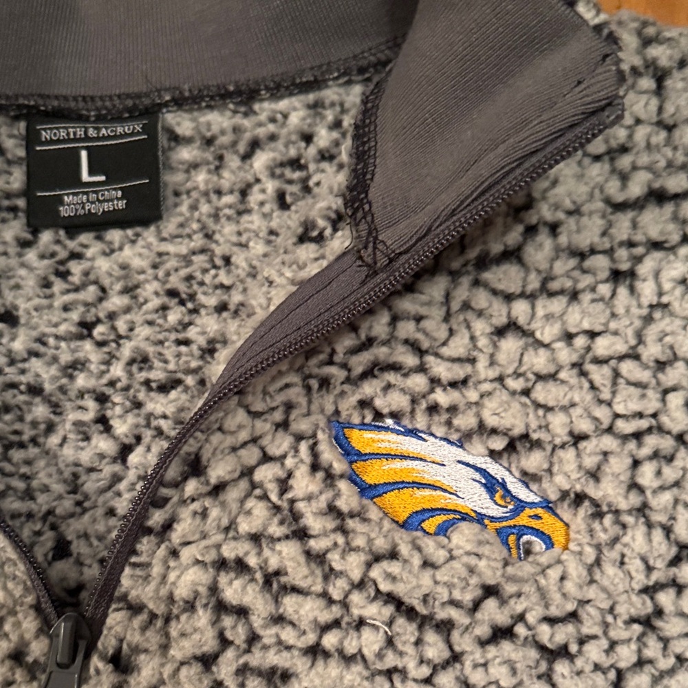 North & Acrux Gray Sherpa Jacket with Embroidered Logo